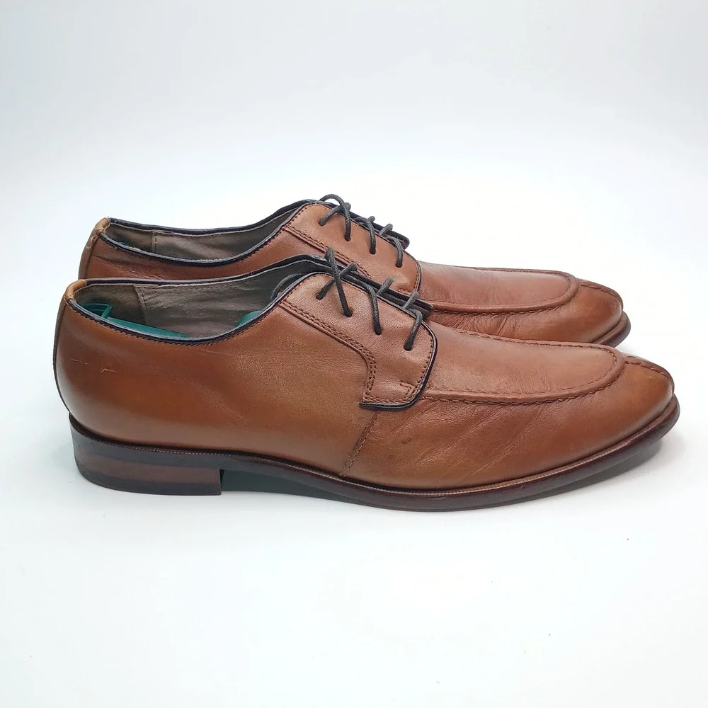 Winthrop Brooks Mens Size 8 Brown Leather Apron Split Toe Derby Dress‎ Shoes